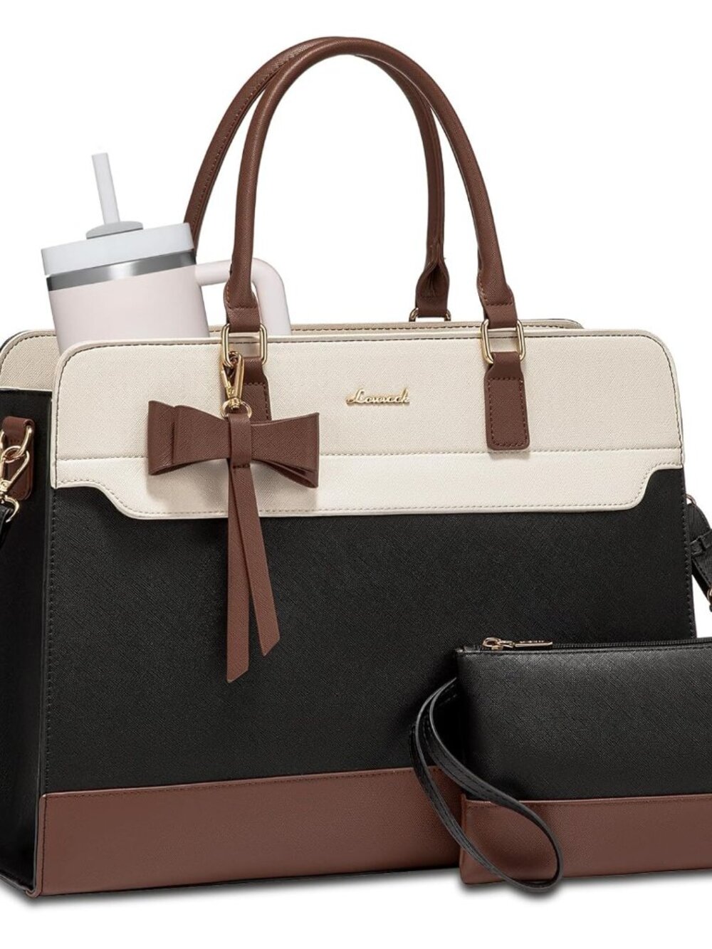 Laptop Tote Bag for Women,Leather Work Bag, Waterproof Business Teacher Bag,Larg